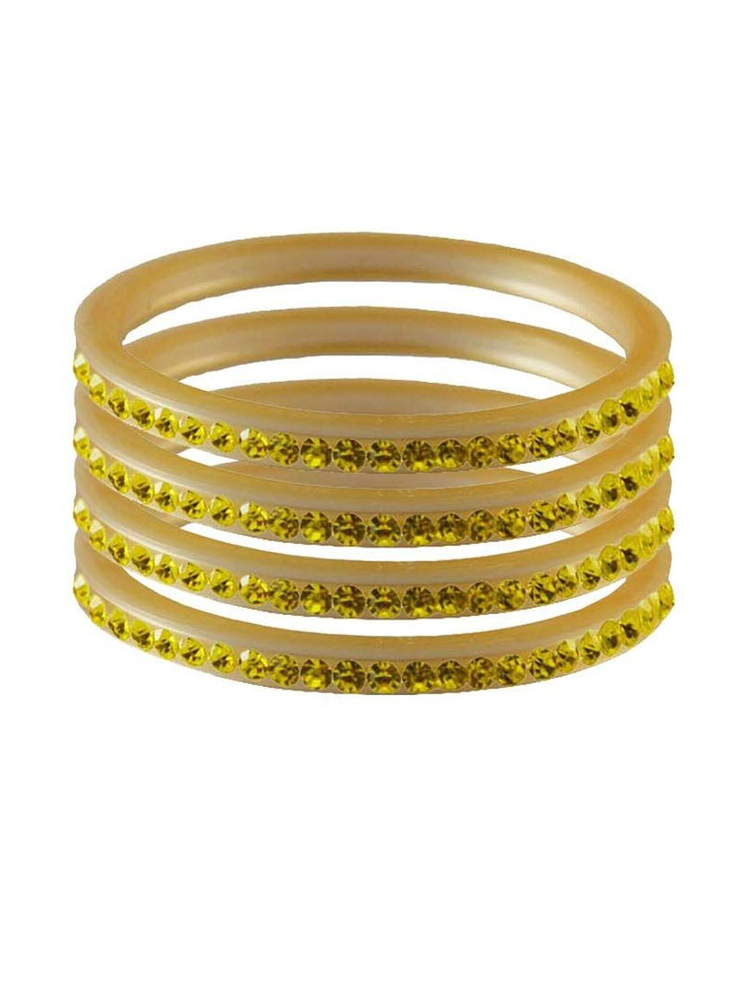 Vidhya Kangan Yellow Stone Stud Acrylic Bangle
