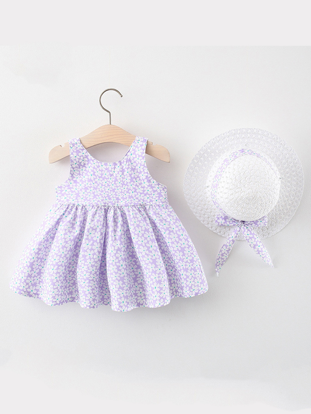 Bold N Elegant Floral Print Mini Dress With Hat