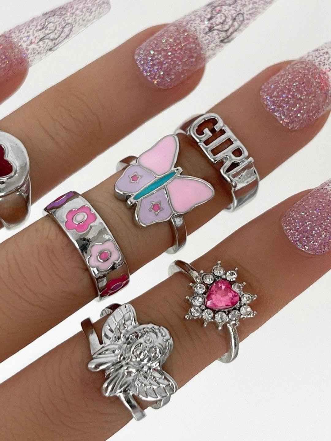 Arzonai Set of 6 Knuckle Ring