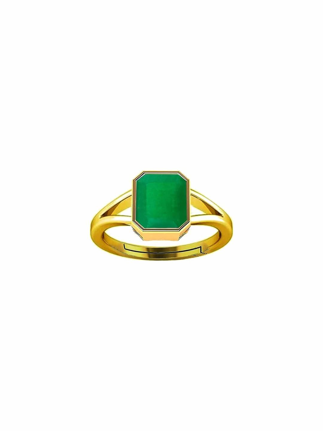 Todani Jems 5.25 Ratti 4.60 KT Ring Panna Emerald Adjustable Ring