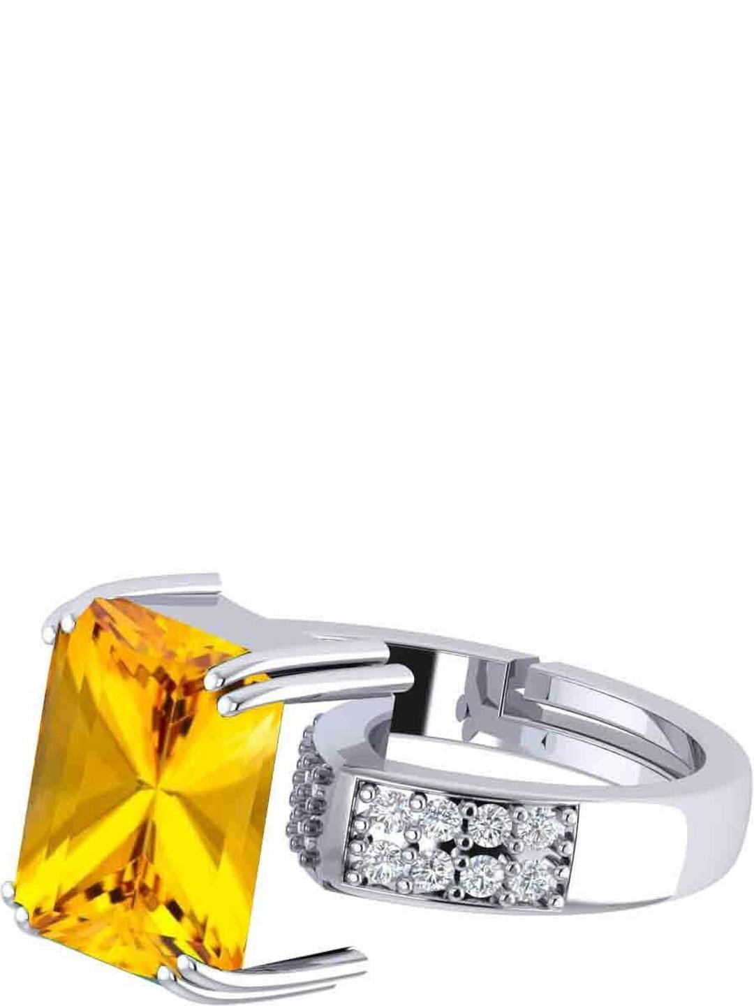 Sidharth Gems 12.25 Ratti Citrine Gemstone Ring