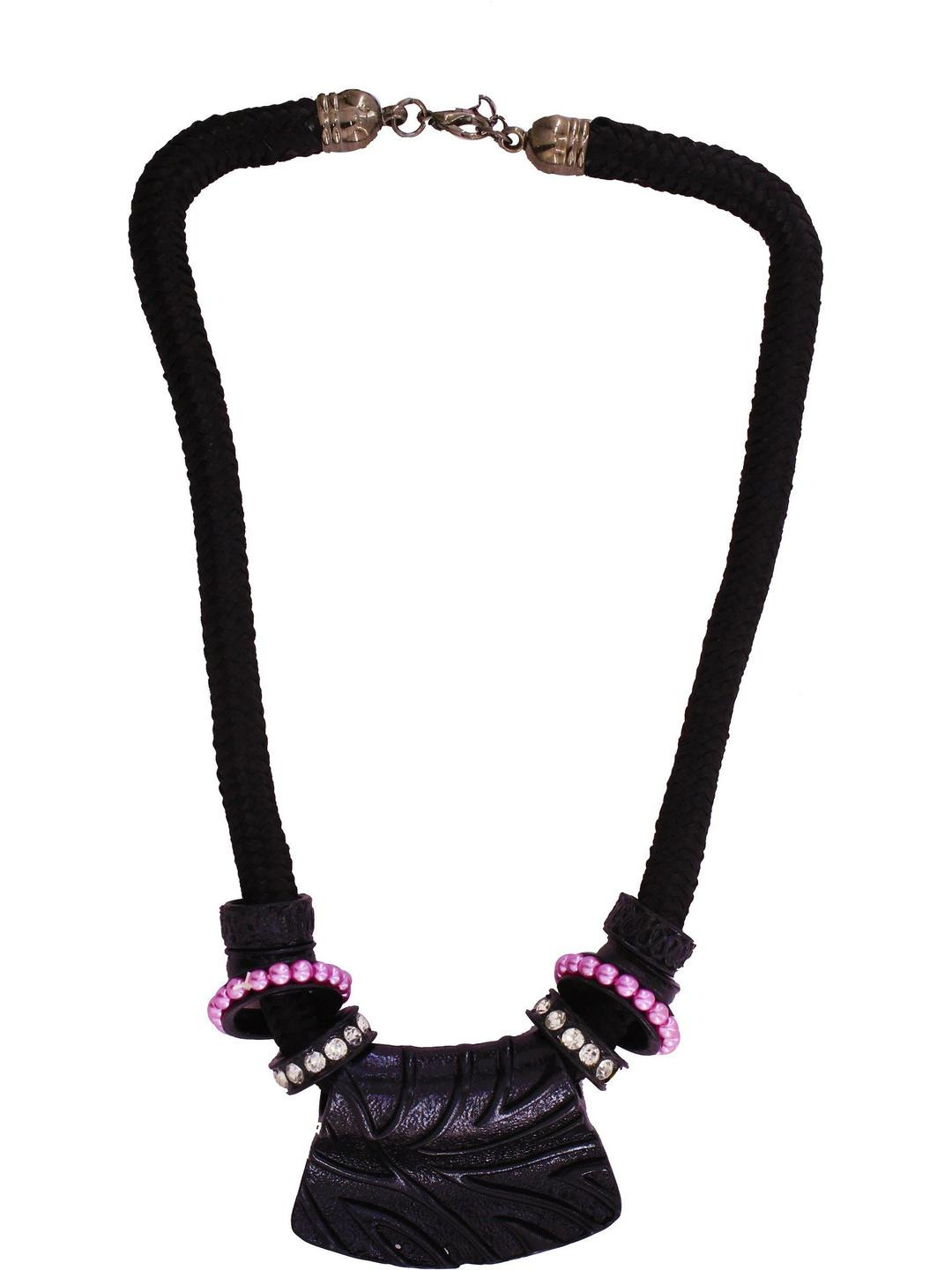 Guarantee Ornament House Black Alloy Rhodium-Plated Chain