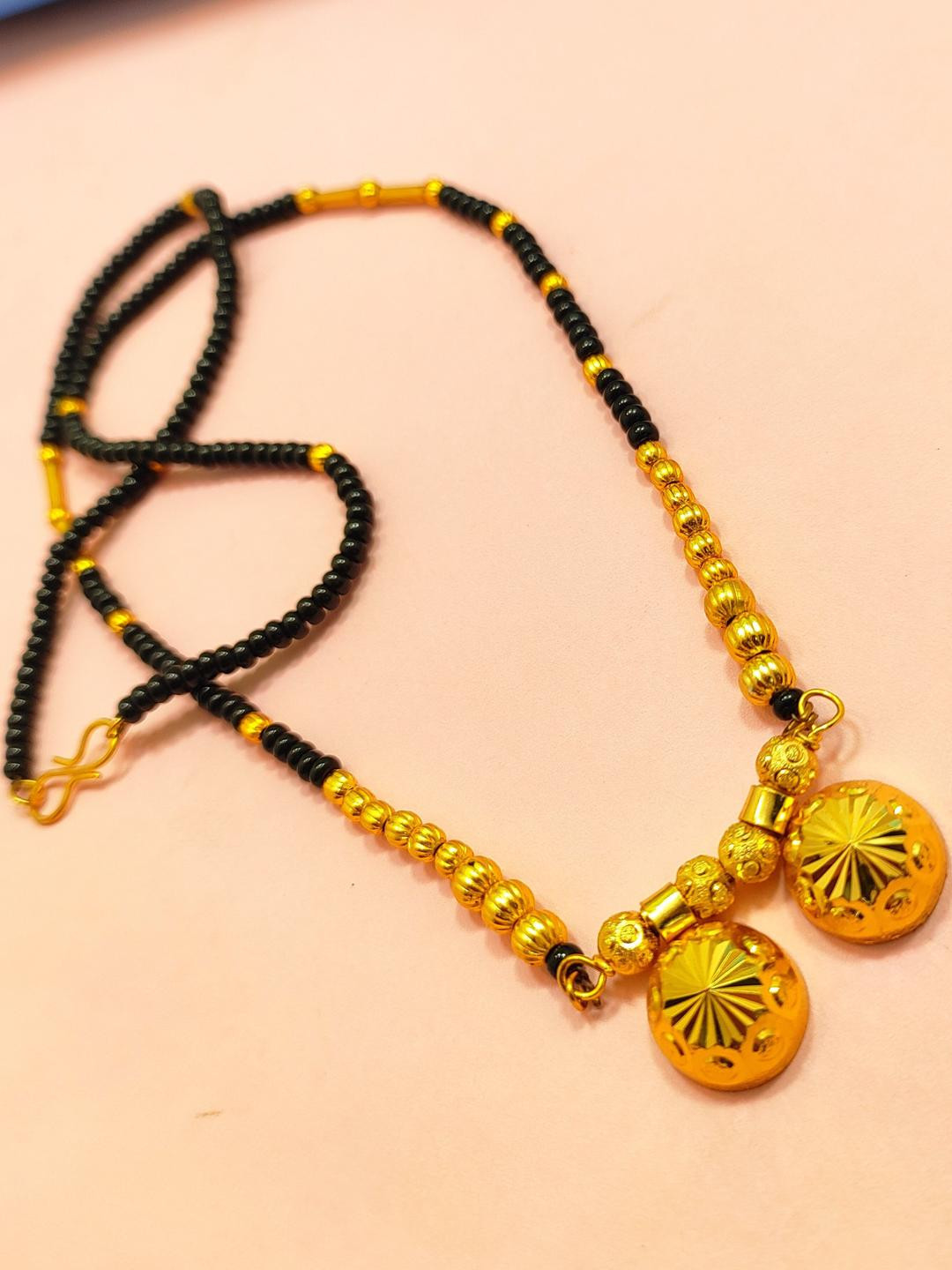 DIVYANSHI COLLECTION Gold Plated Tanmaniya Brass Mangalsutra