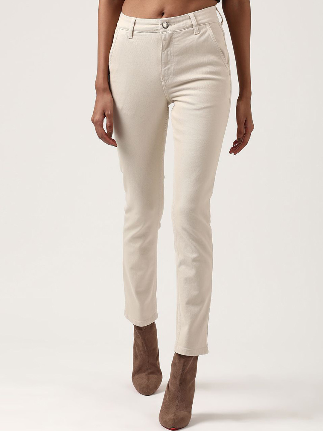 Jolene.club Women Sandstone Slim Fit Jeans