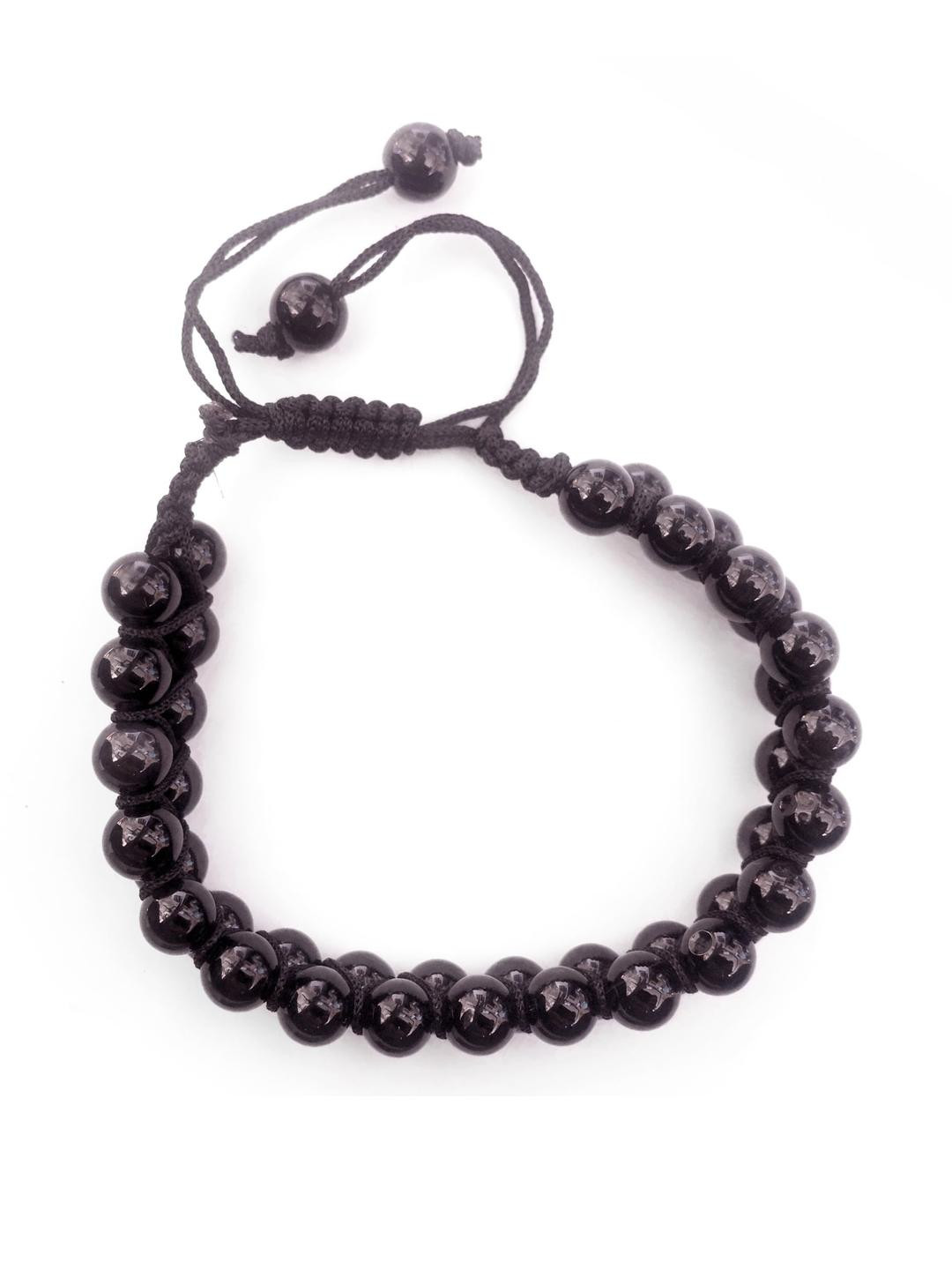 Apnisanskriti Unisex Black Onyx Shine Stone Bracelet