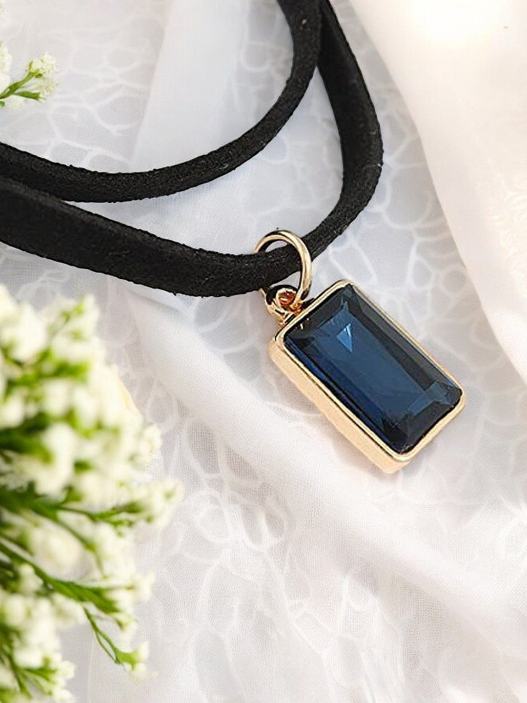 DressBerry Women Gold Plated Choker Multi-Strand Fashion Choker Stone Necklace