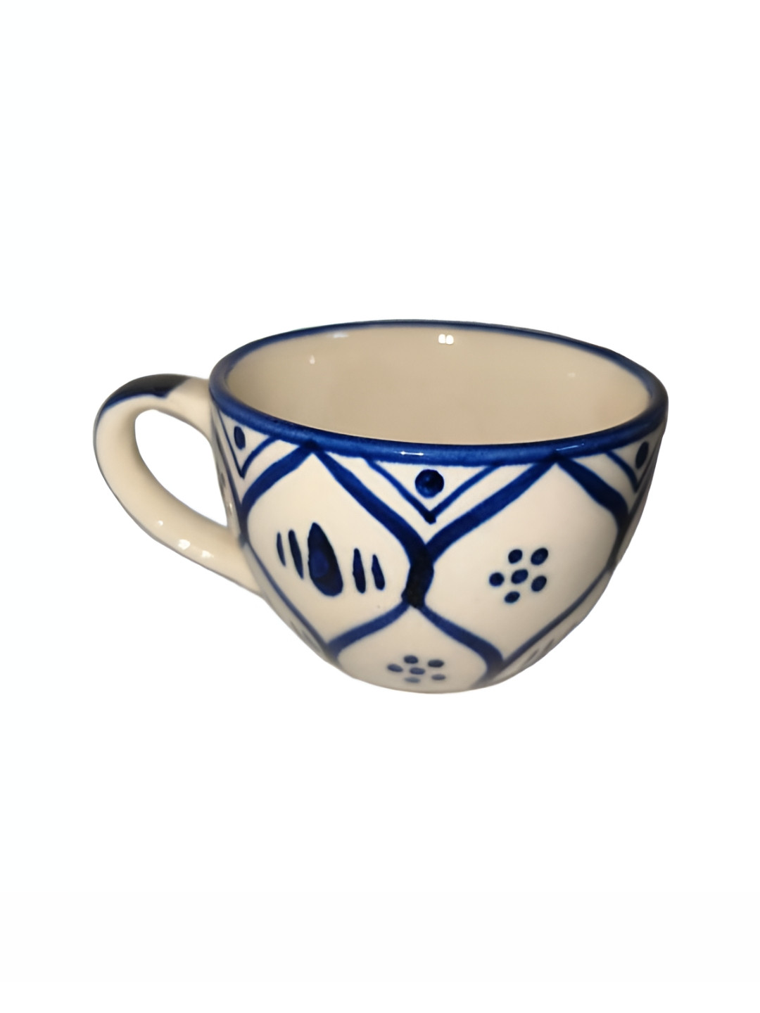Rare Planet Blue & White Ceramic Coffee Chai Cup