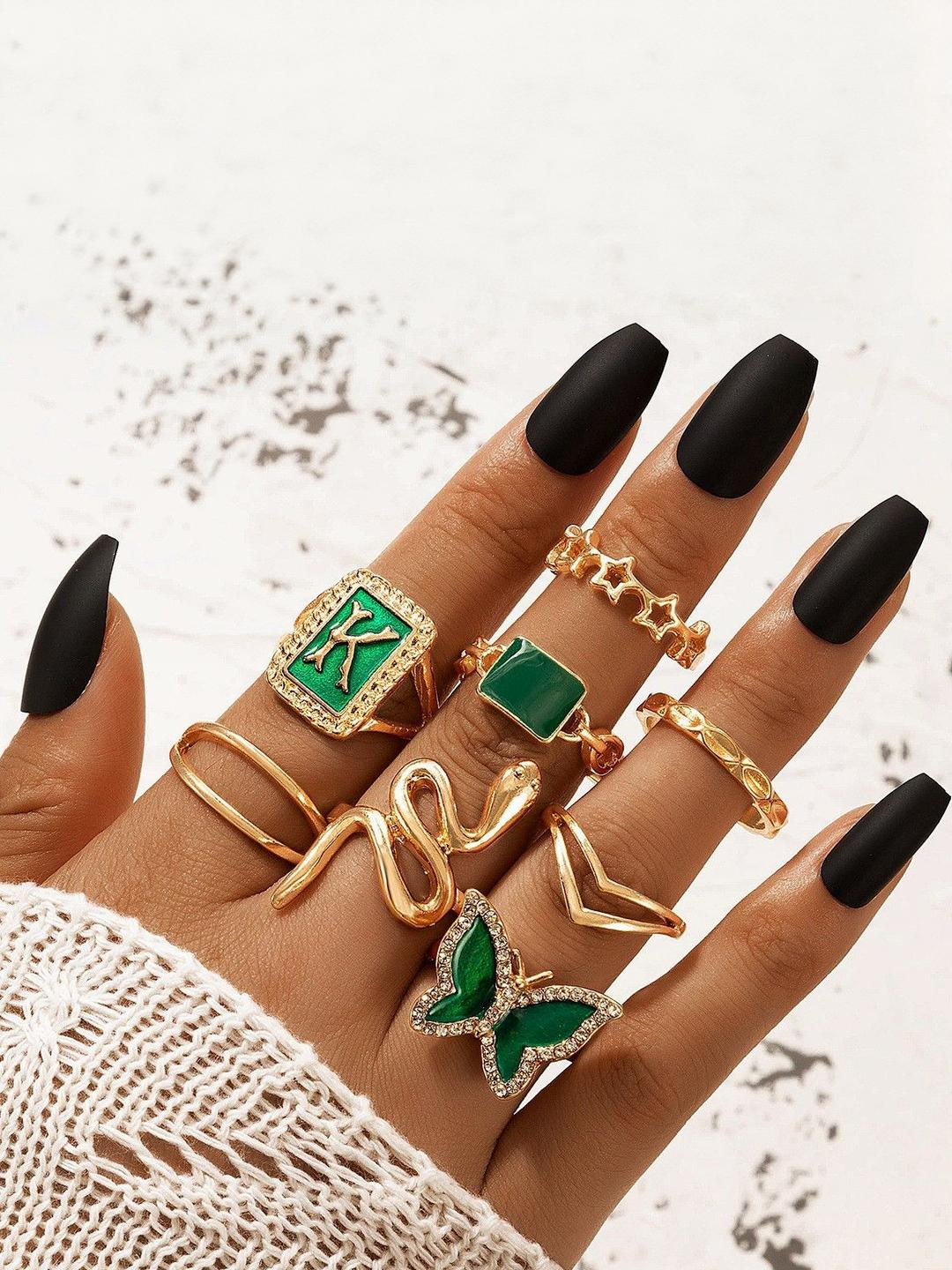 Arzonai 8-Pcs Metal Rings