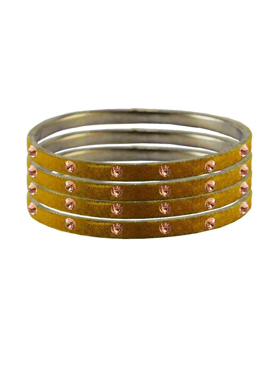 Vidhya Kangan Light Brown Stone Stud Brass Bangle with Extra Large Size