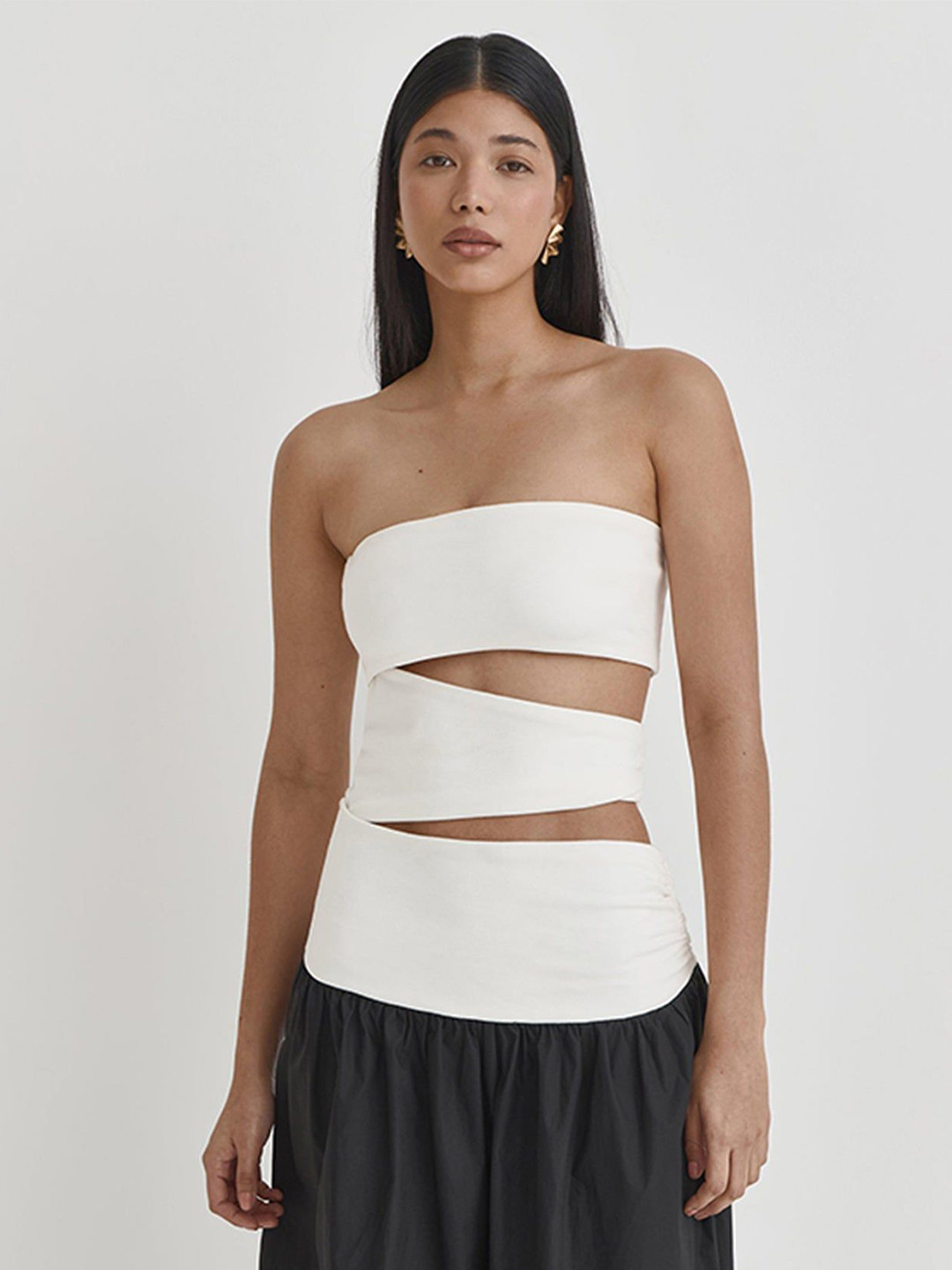 Outzidr Tube Cut-Out Dual Toned Dress