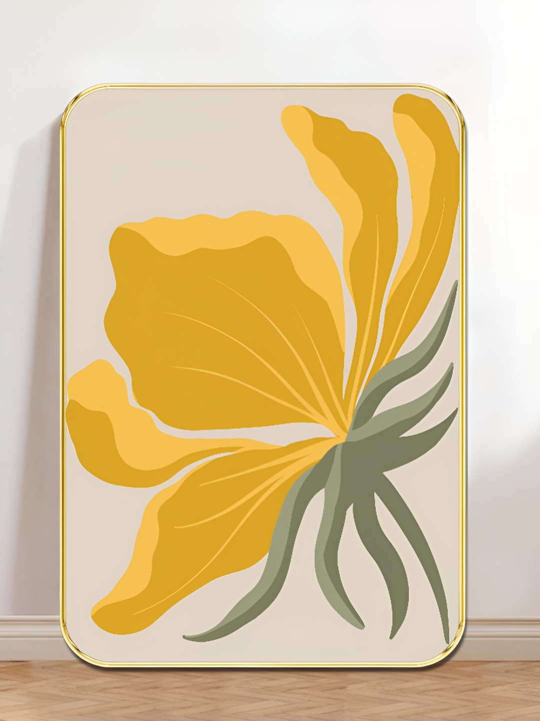 SAF Modern Minimal Flower Wood Wall Rectangle Paintings Wall Art - 18x24In