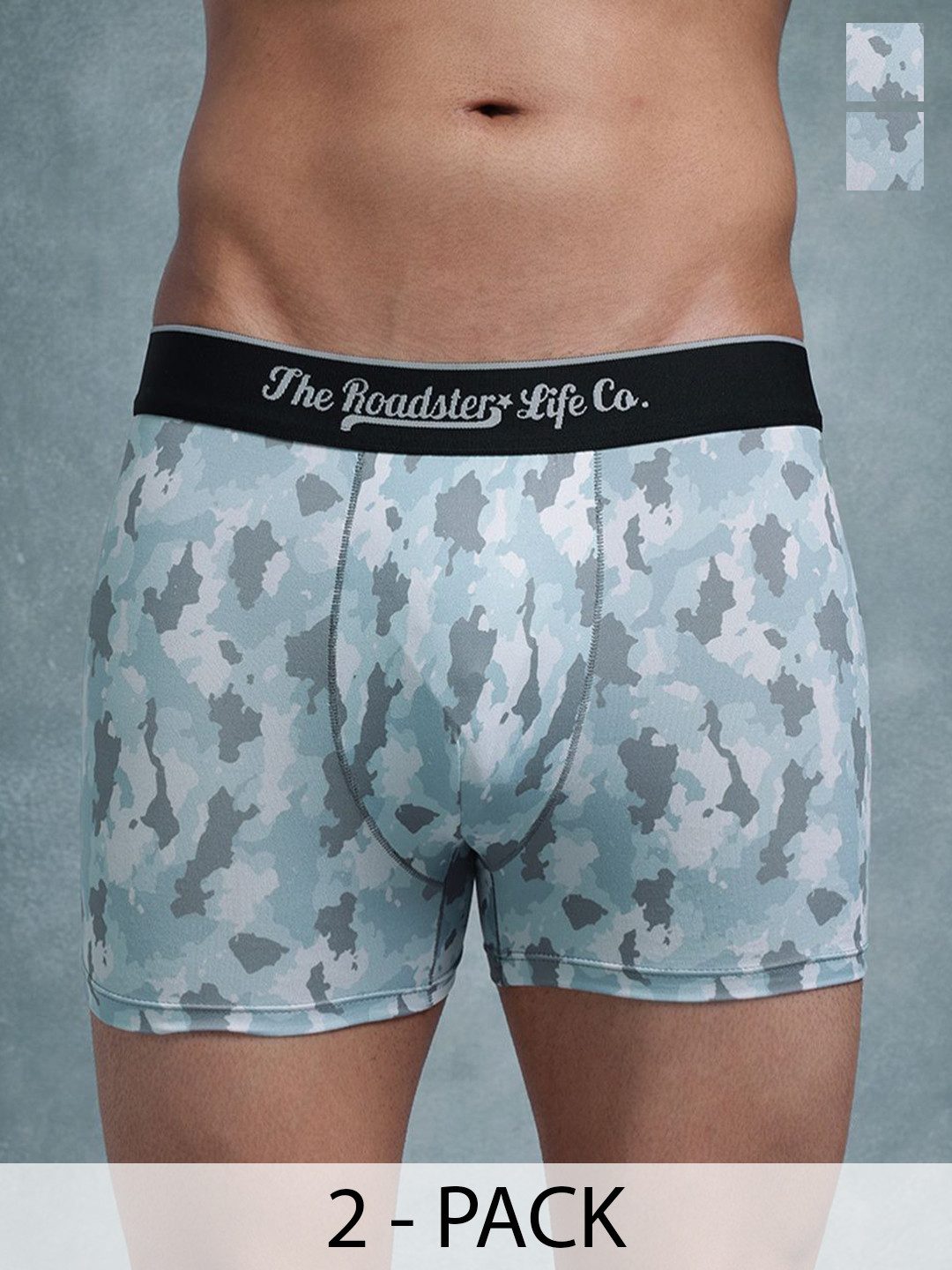 The Roadster Lifestyle Co Pack Of 2 Printed Stretchable Trunks Pack Of 2-PV-Print-RO12-S