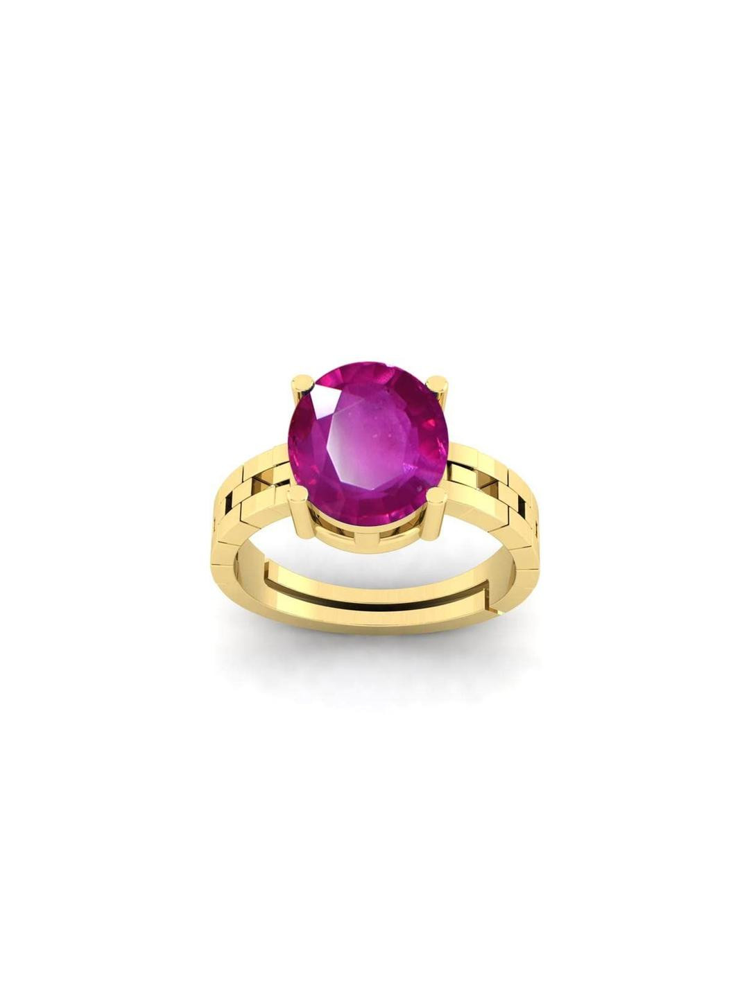 Todani Jems 7.25 Ratti 6.60 KT Ruby Gemstone Adjustable Ring
