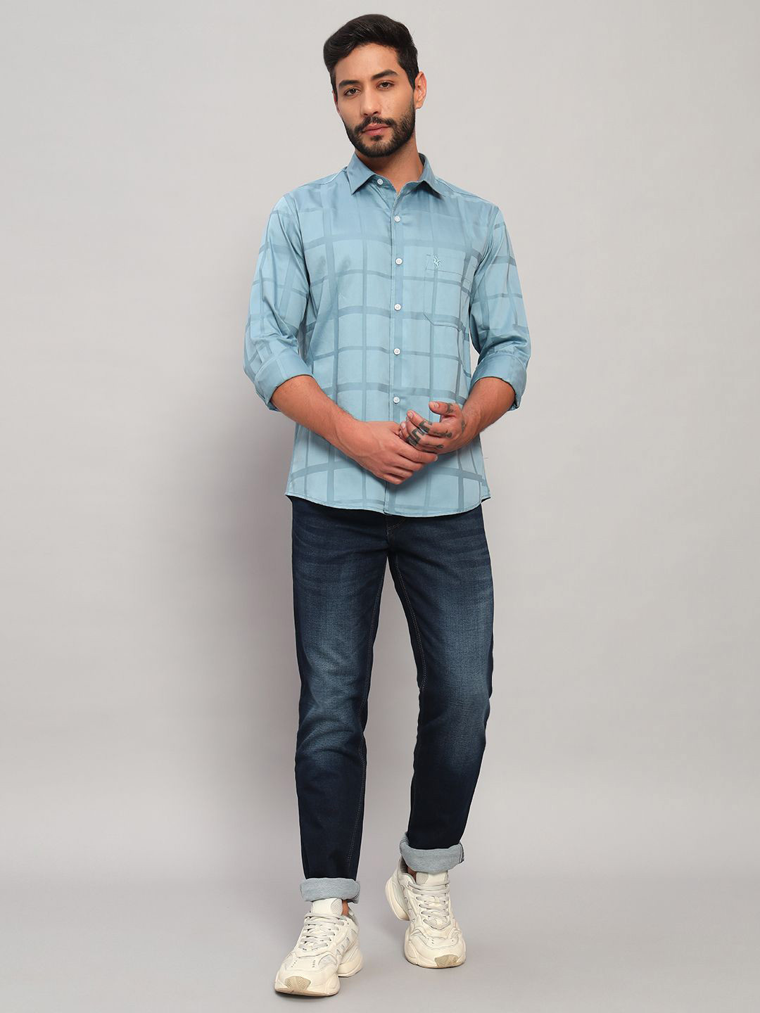 Cantabil Men Tattersall Checks Original Grid  Casual Shirt