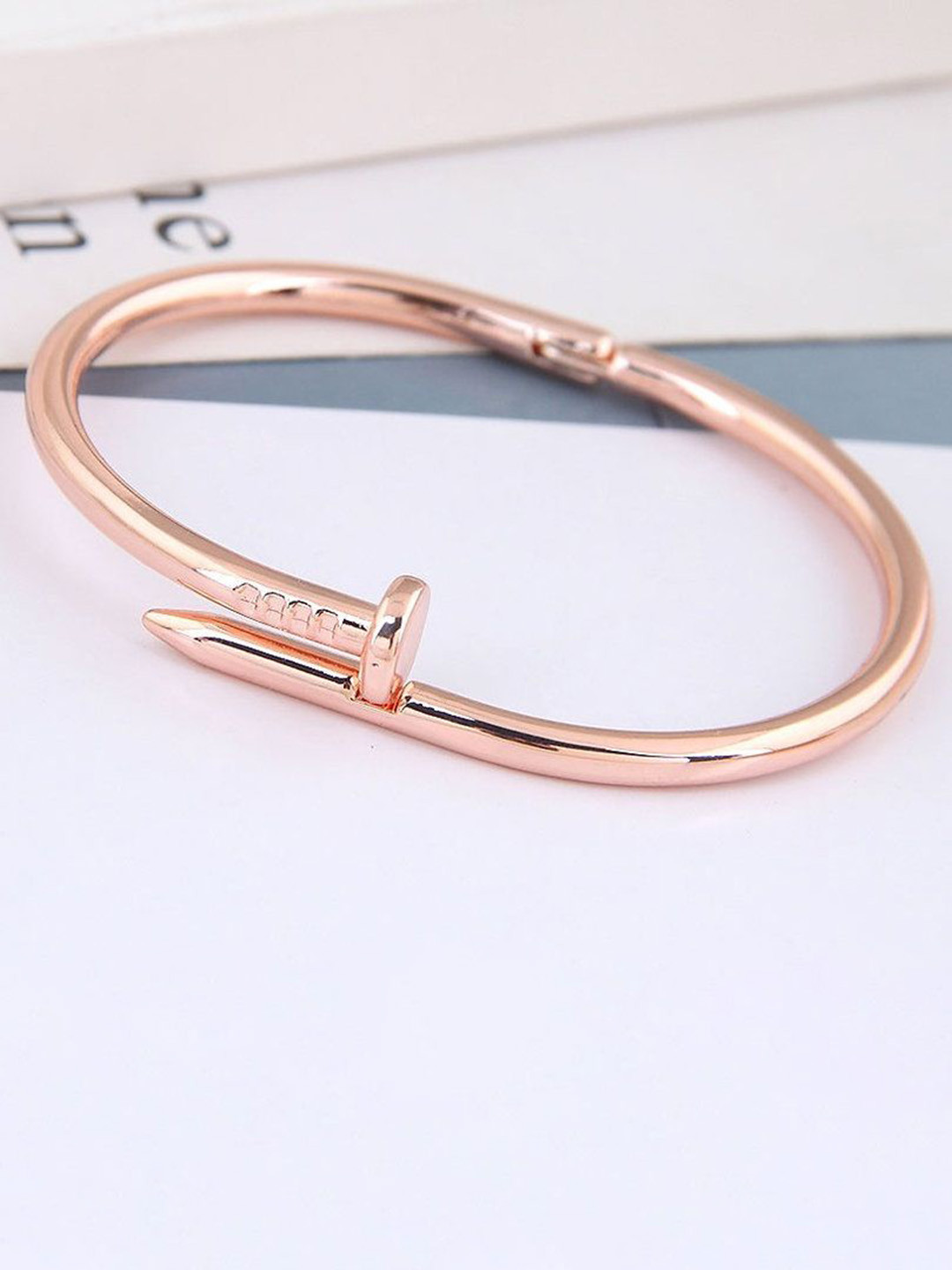 Honbon Stainless Steel Rose Gold-Plated Kada Bracelet