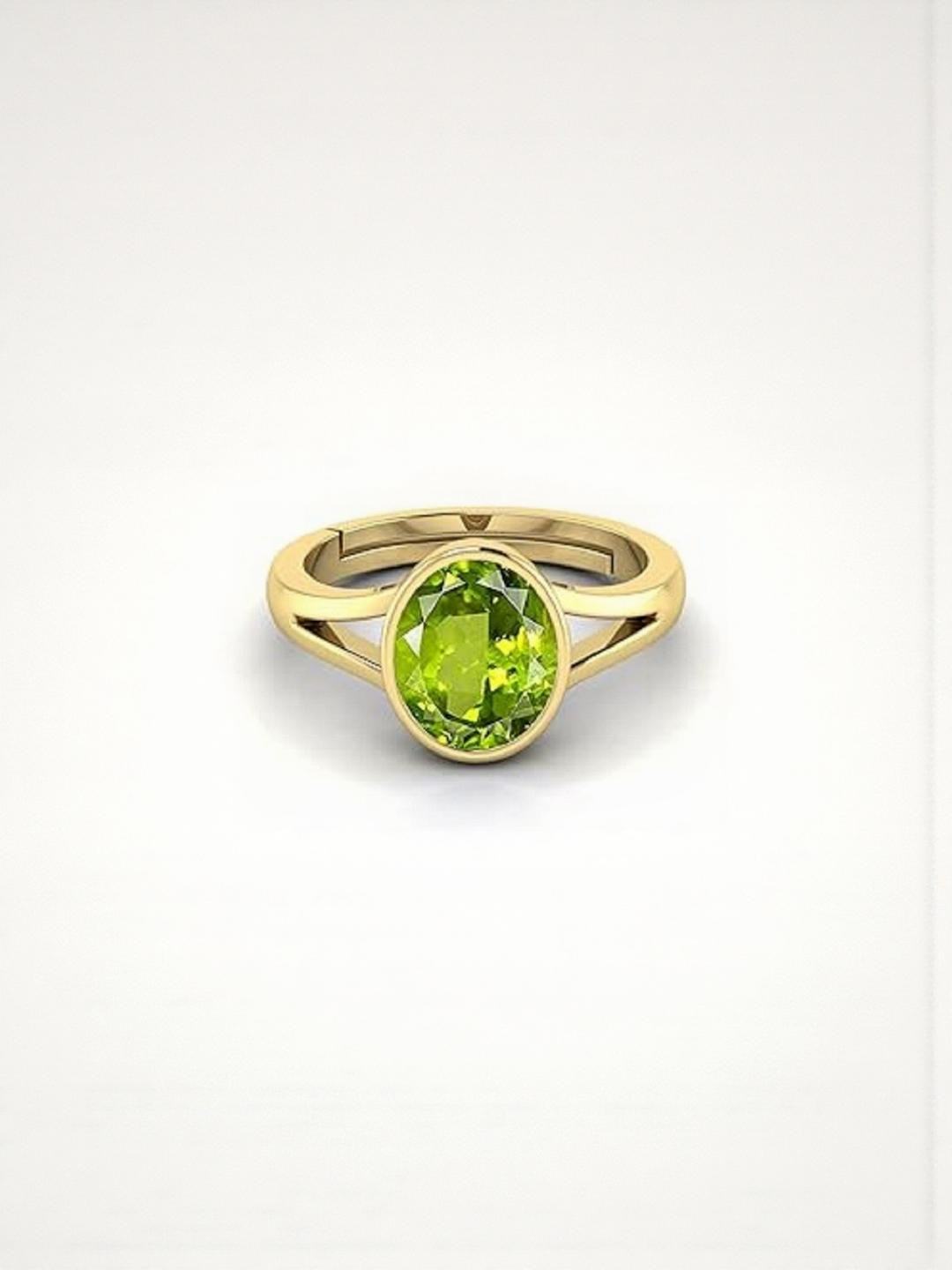 Sidharth Gems Gold Plated Brass Peridot Ring