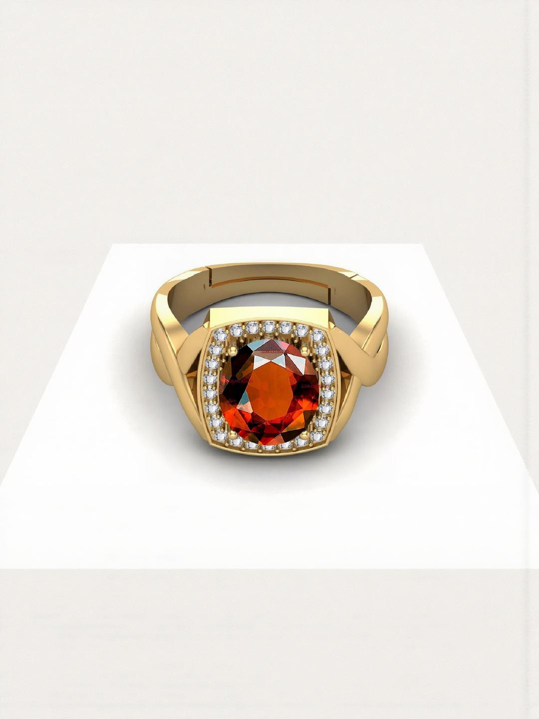 Sidharth Gems 10.25 Ratti 9.25 KT Gomed Gemstone Studded Finger Ring