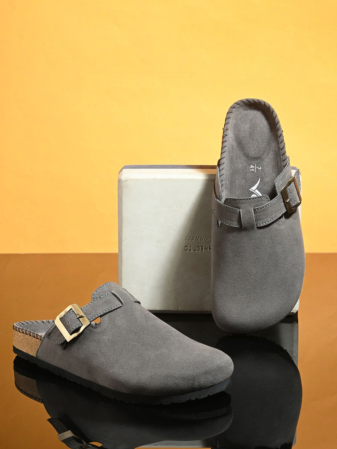Vellinto Men Sphinx Comfortable Mules With Buckle & Arch Support