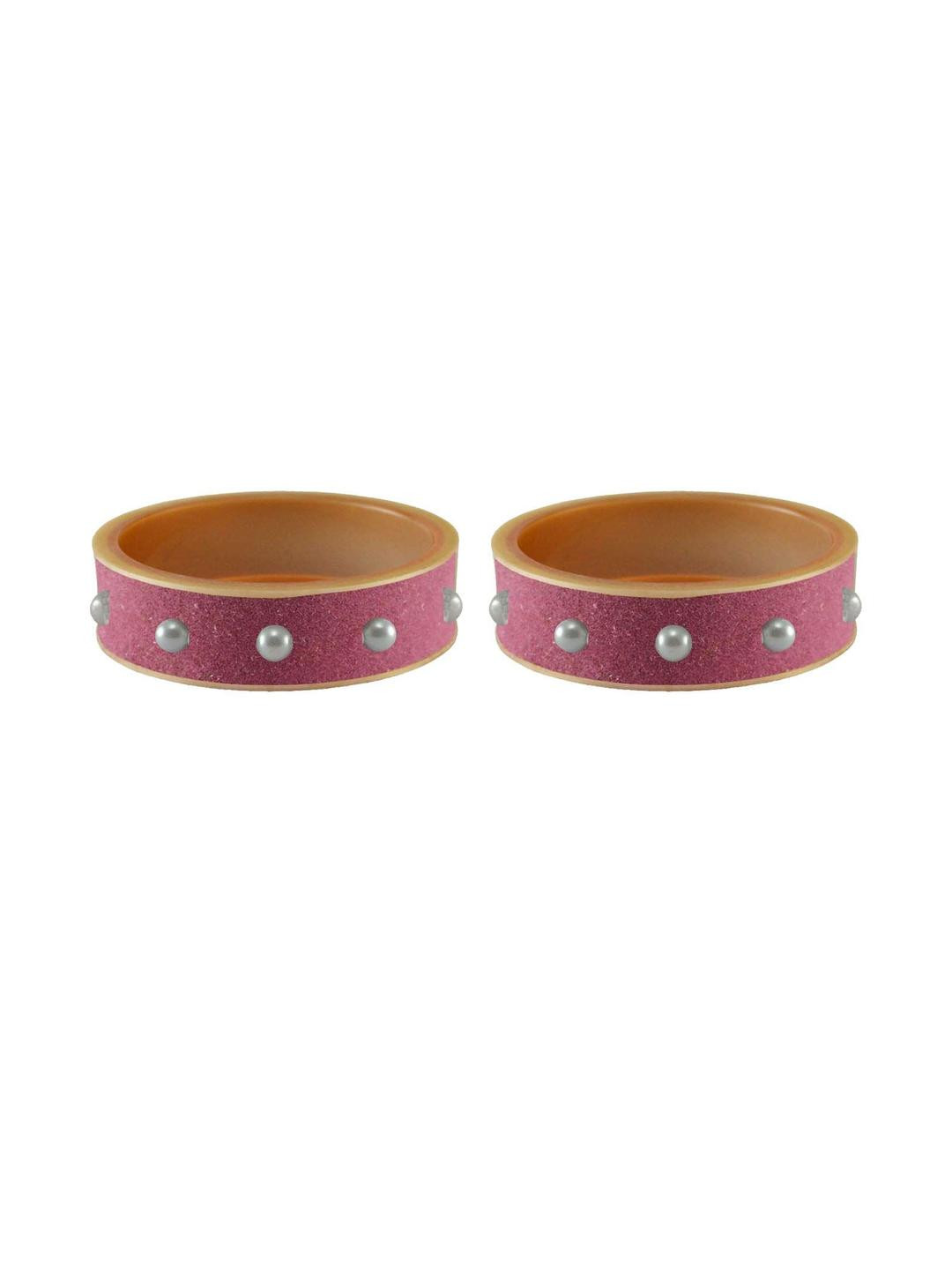 Vidhya Kangan Pink Moti Stud Acrylic Bangle