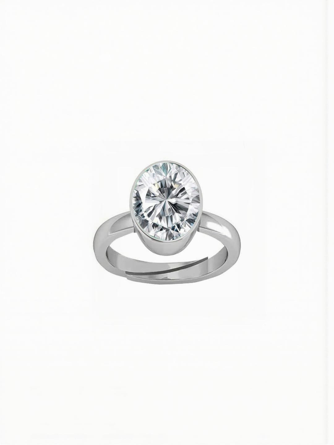 Sidharth Gems Unisex White Brass Finger Ring