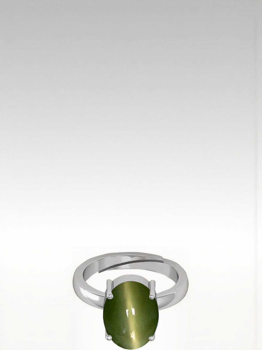 Sidharth Gems 6.25 Crt Cats Eye Lehsunia Ketu Stone Oval Ring