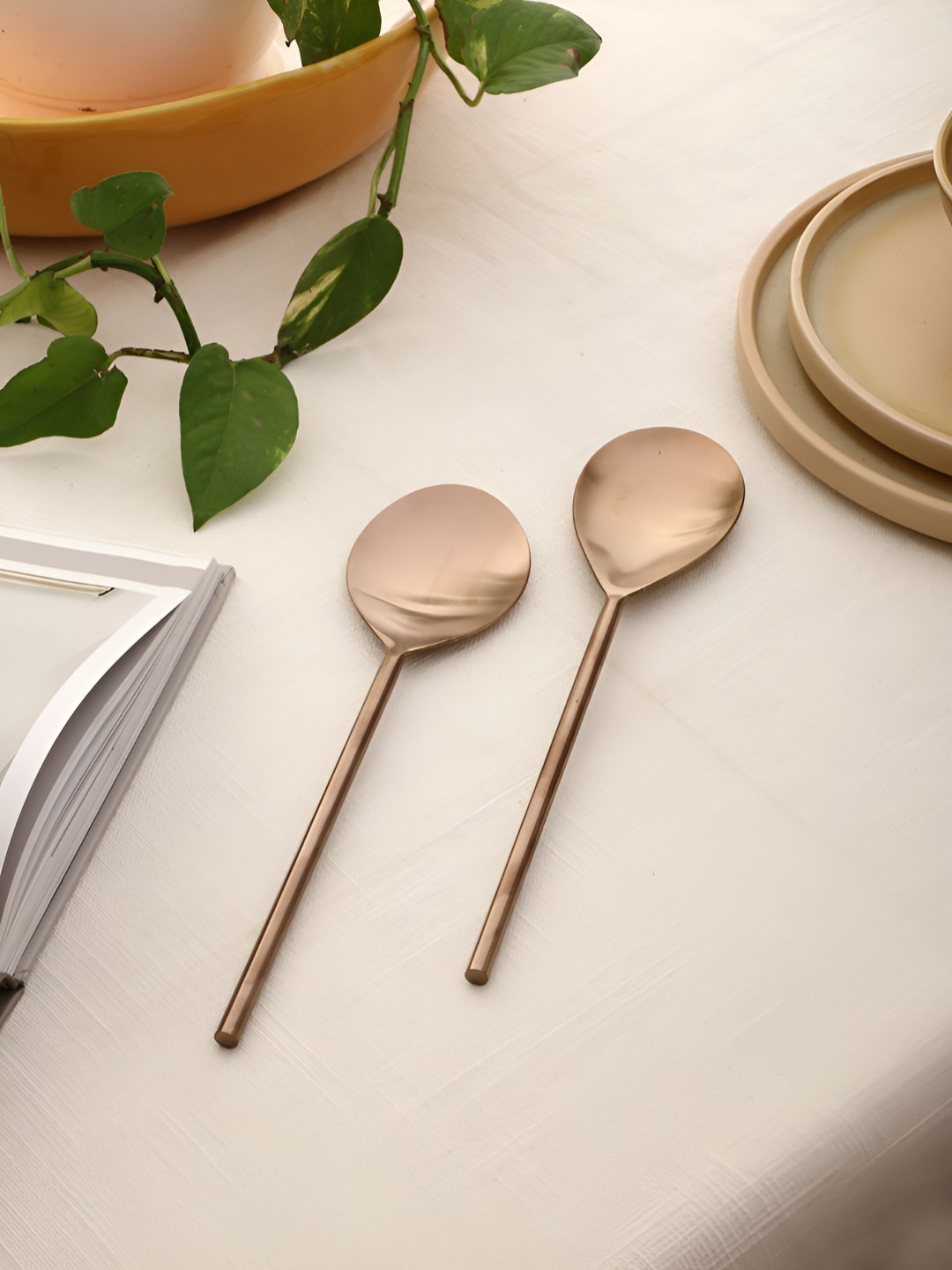 VarEesha Imperial Gold-Toned 2 Pieces Stainless Steel Serving Spoons