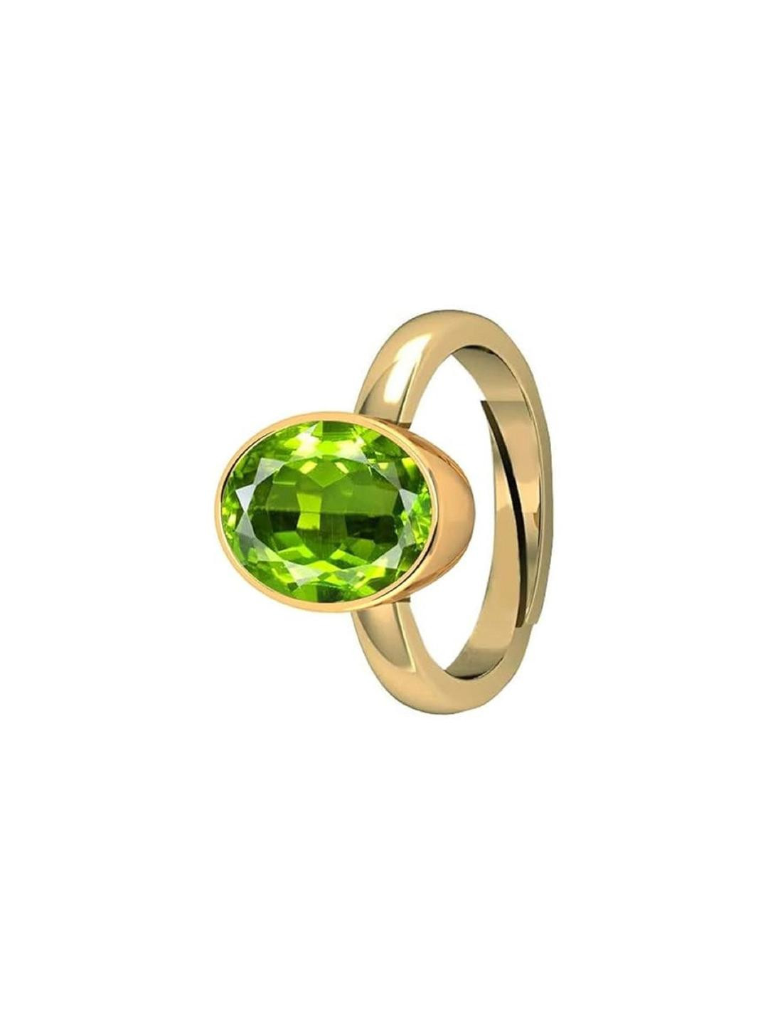 Sidharth Gems 9.25 Ratti 8.75 KT Stone Brass Peridot Ring