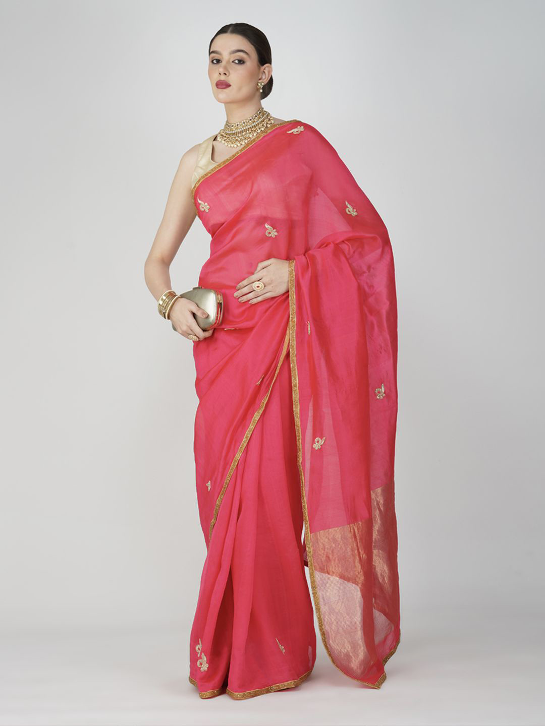 Zal from Benaras Women Ethnic Motifs Zari Chanderi Saree