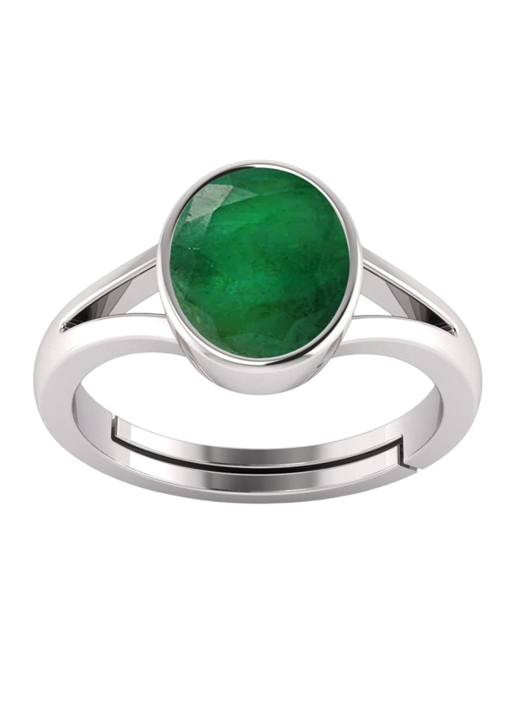 RSPR 5.25 Ratti 4.60 Carat Panna Emerald Stone Adjustable Gemstone Studded Finger Ring