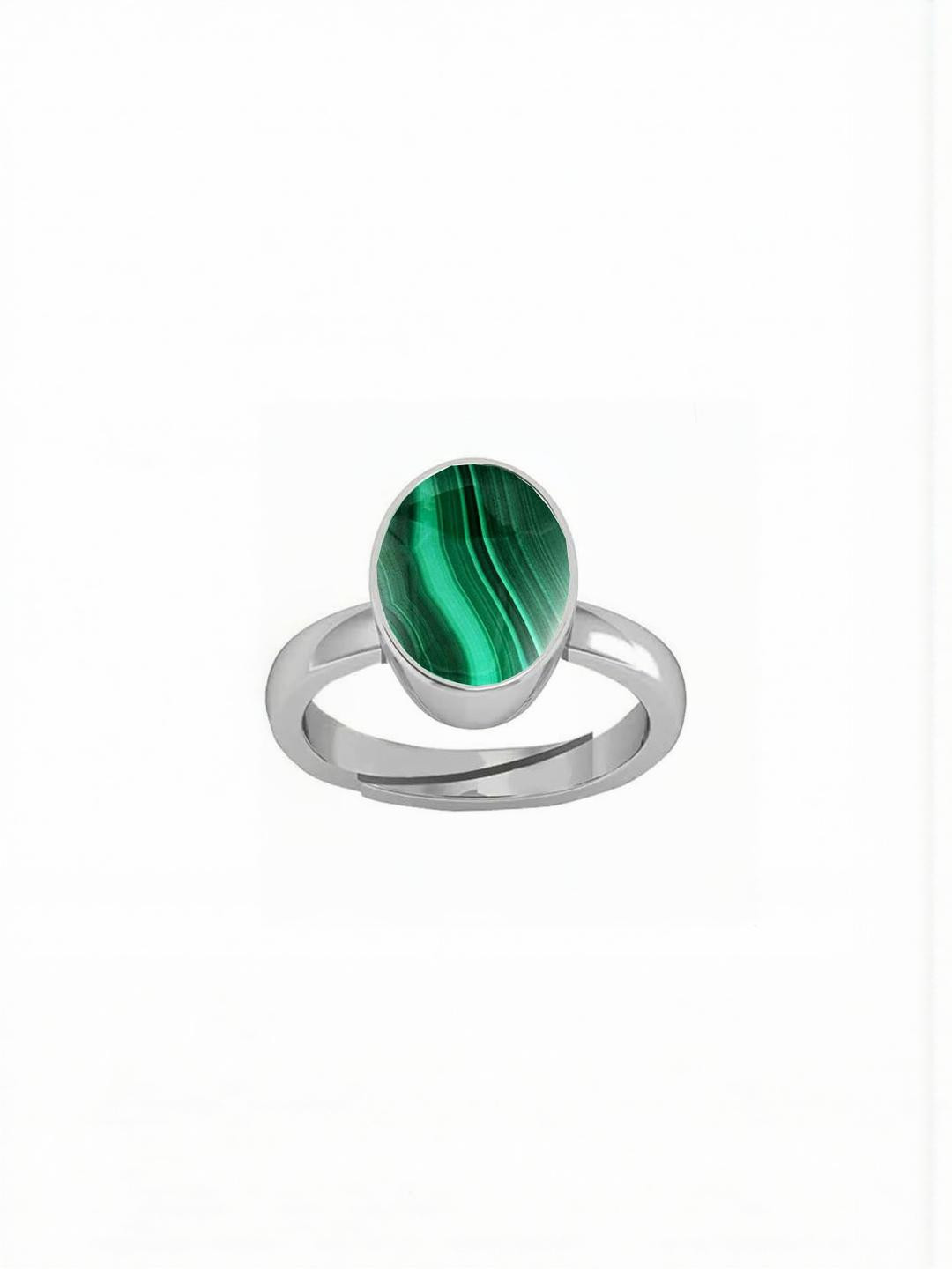 Sidharth Gems Oval Shape 7.25 Ratti 6.00 Crt Malachite Ring