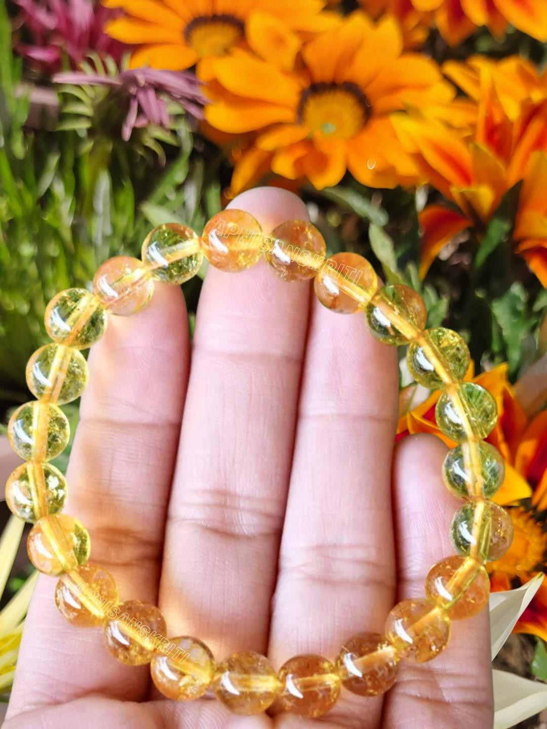 Apnisanskriti Unisex Citrine Stone Bracelet