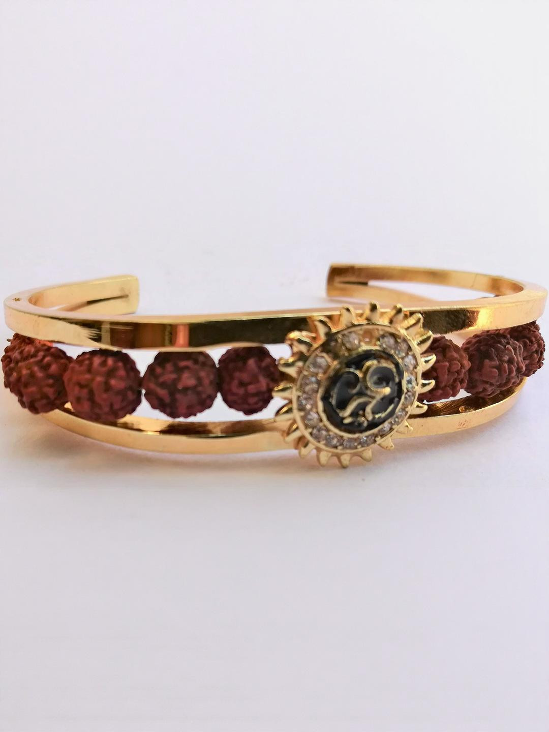 Apnisanskriti Unisex Rudraksha Golden Bracelet
