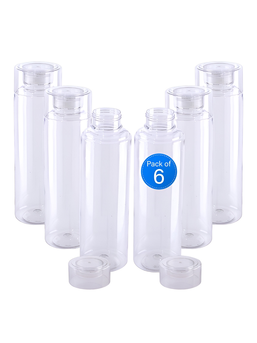 Aura Rembo Loose Transparent Solid Plastic Spill Proof 6 Piece Water Bottle - 1L
