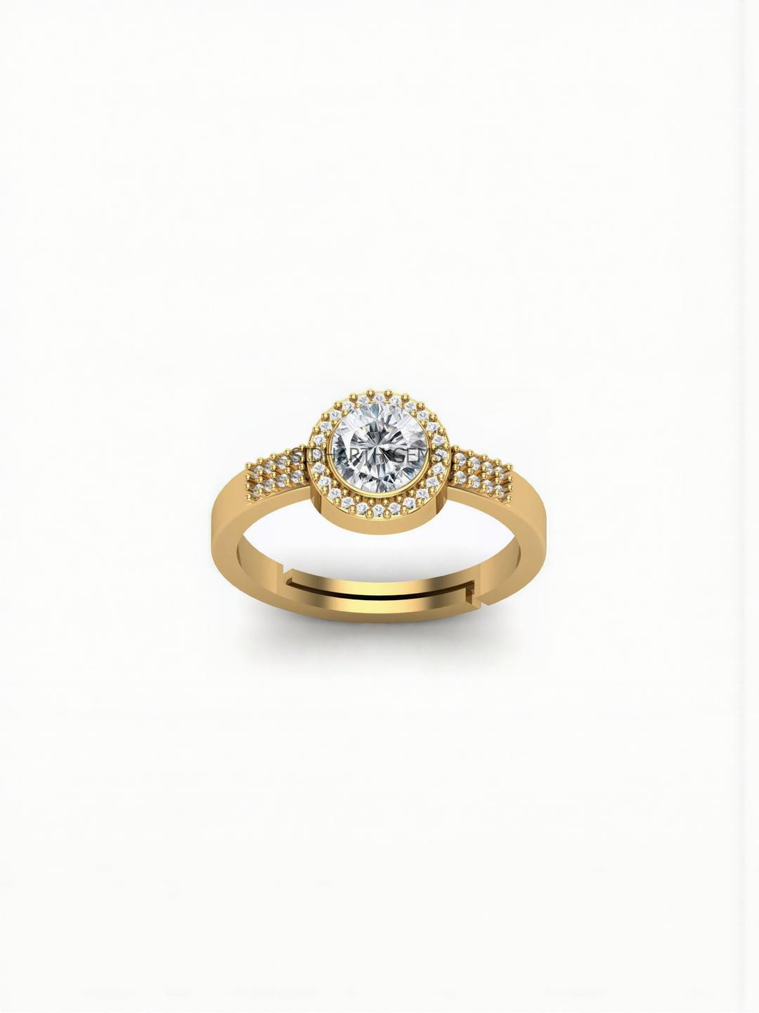 Sidharth Gems jemskart 8.25 Ratti 7.50 KT Jarkan Ashtadhatu Brass Zircon Ring