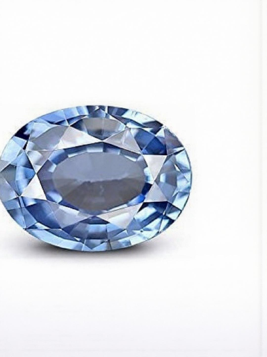 Sidharth Gems 7.25 Ratti Blue Sapphire Crystal Ring