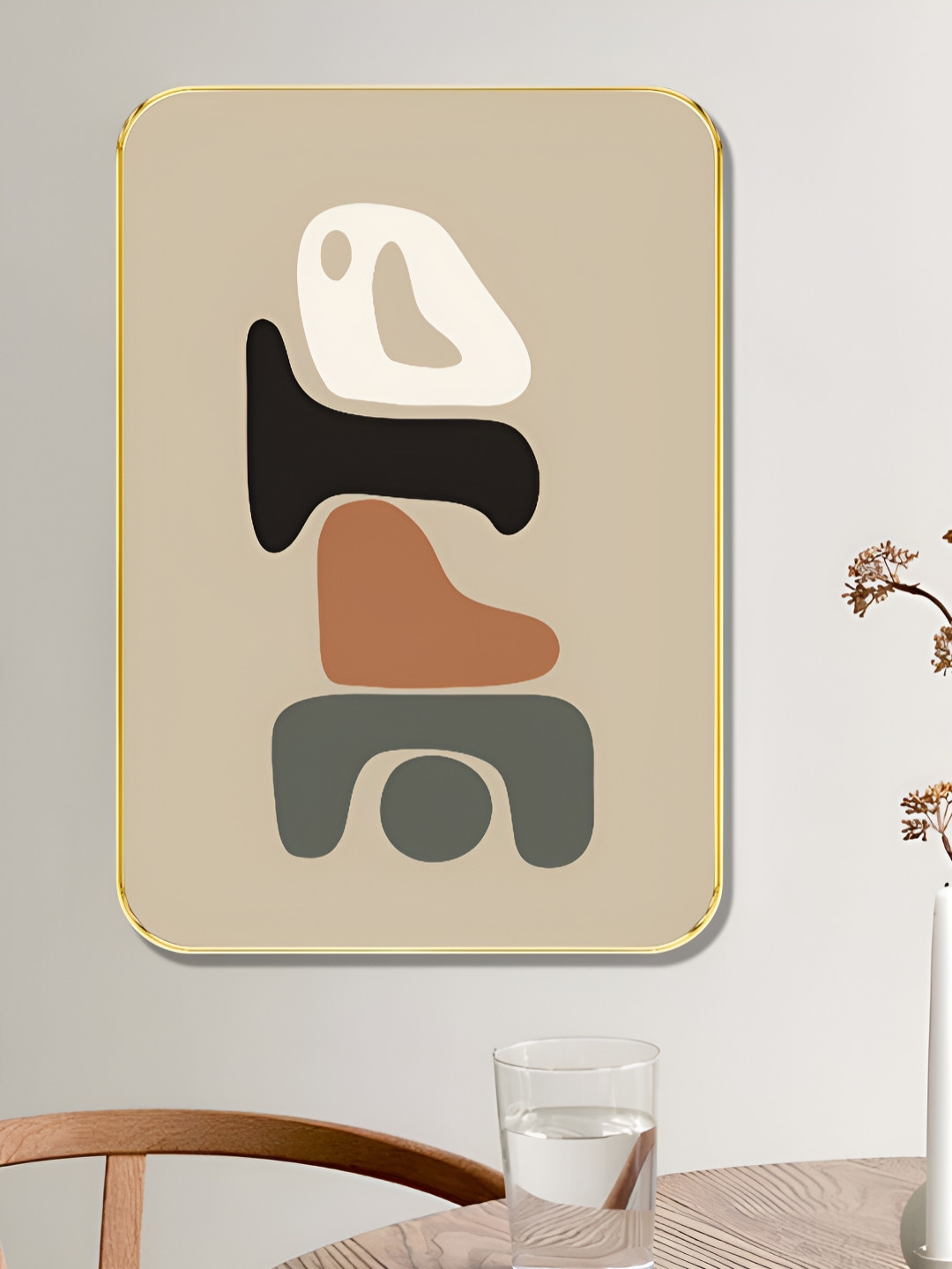 SAF Abstract Geometric Wood Wall Rectangle Paintings Wall Art - 18 x 24In