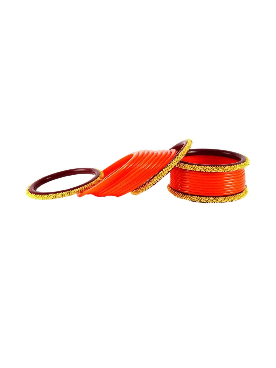 Vidhya Kangan Orange Bangle Set