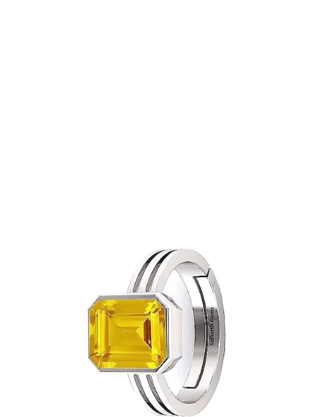Sidharth Gems 10.25 Ratti 9.25 KT Yellow Sapphire Ring
