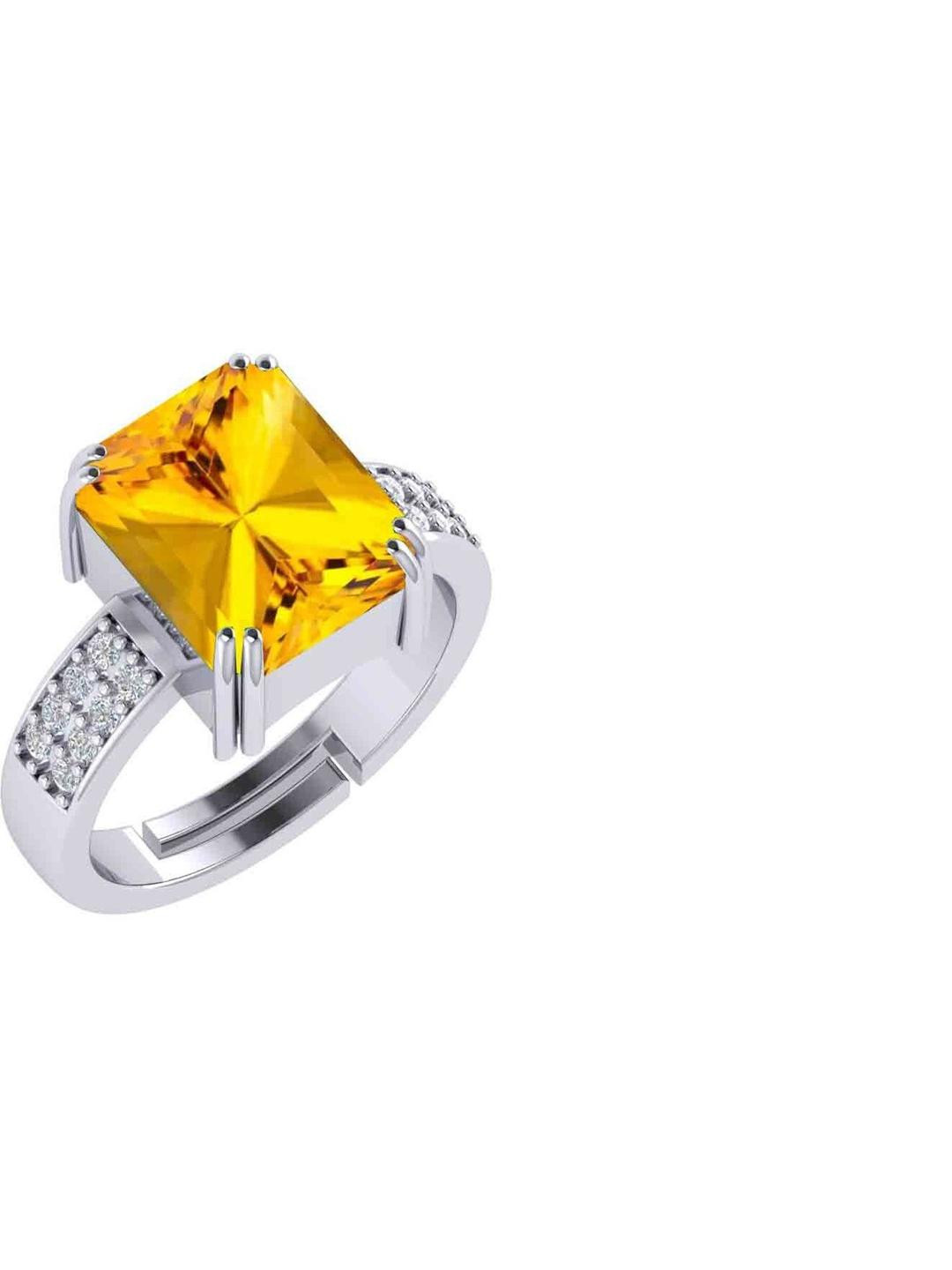 jemskart 10.25 Ratti Citrine Gemstone Brass Ring