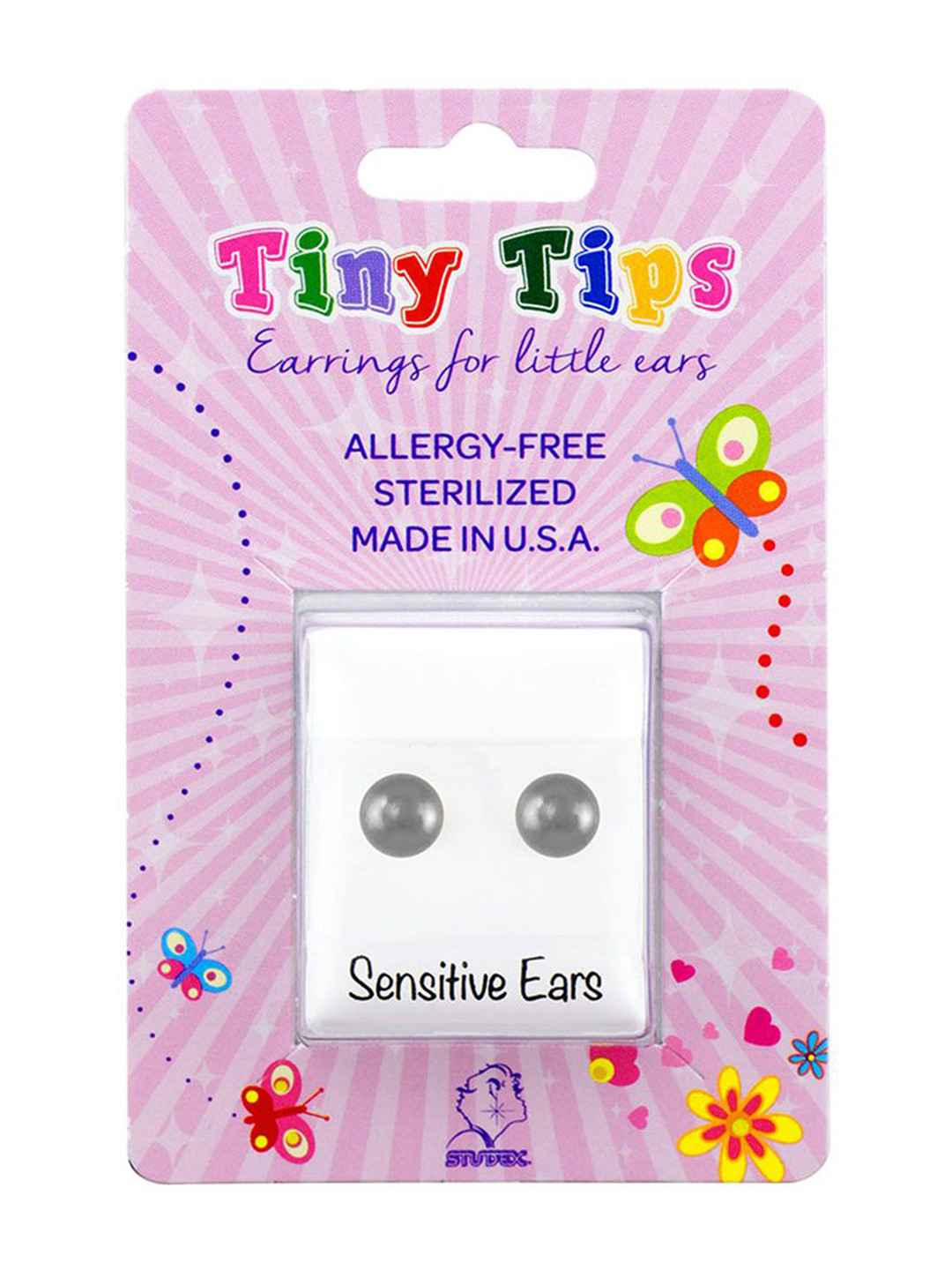 STUDEX Kids Stainless Steel Silver-Plated Circular Shaped Studs