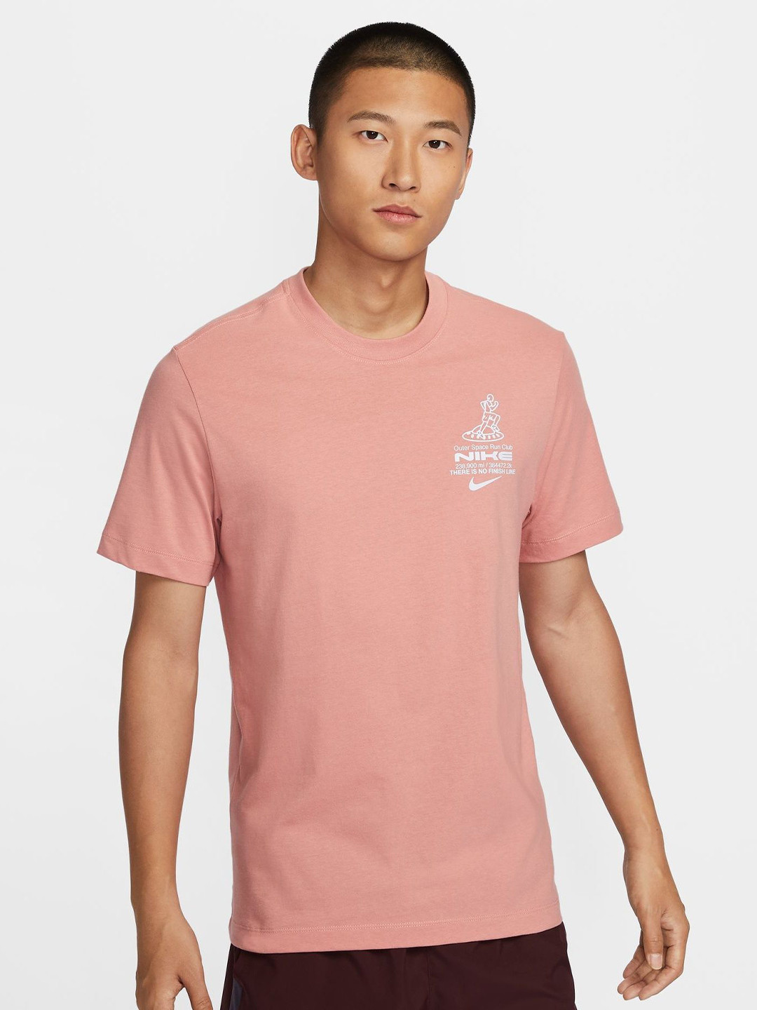 Nike Men Typography Printed Round Neck Cotton Running T-Shirt