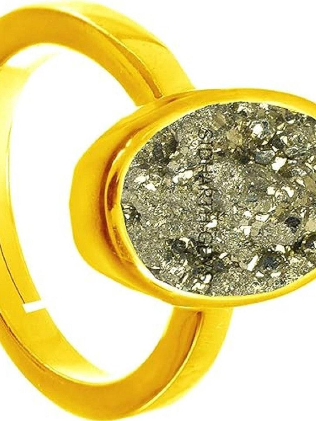 Sidharth Gems 11.25 Crt Gold Plated Pyrite Ring