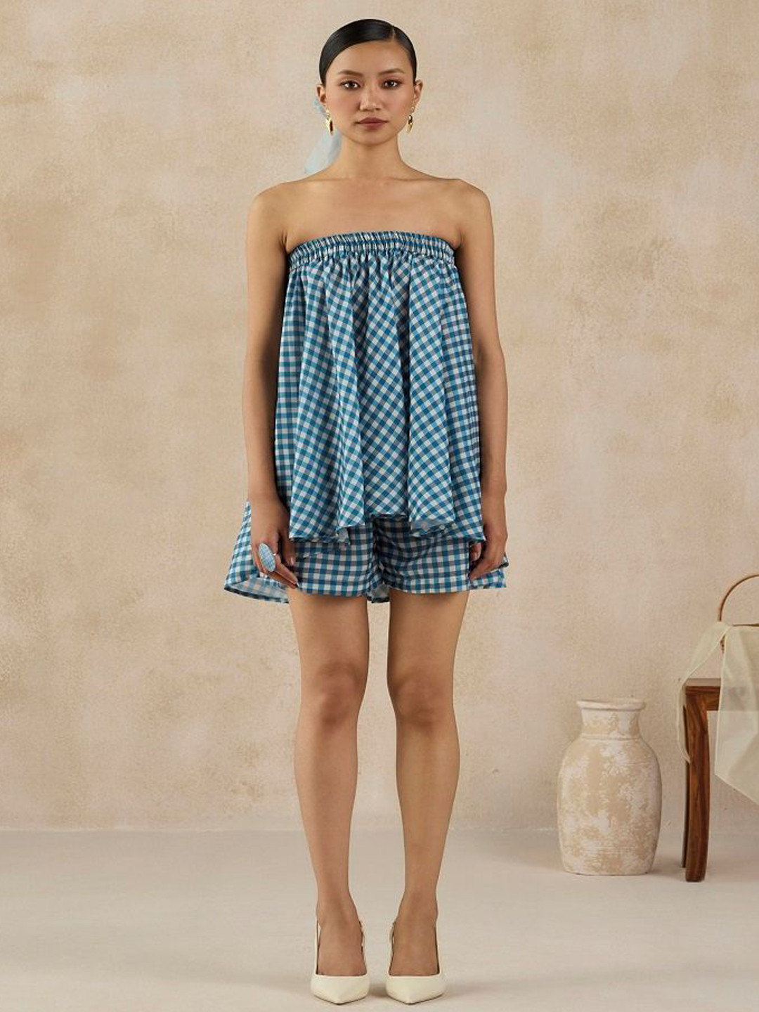 SIL SILA Women Blue Gili Top With Shorts Co-Ords