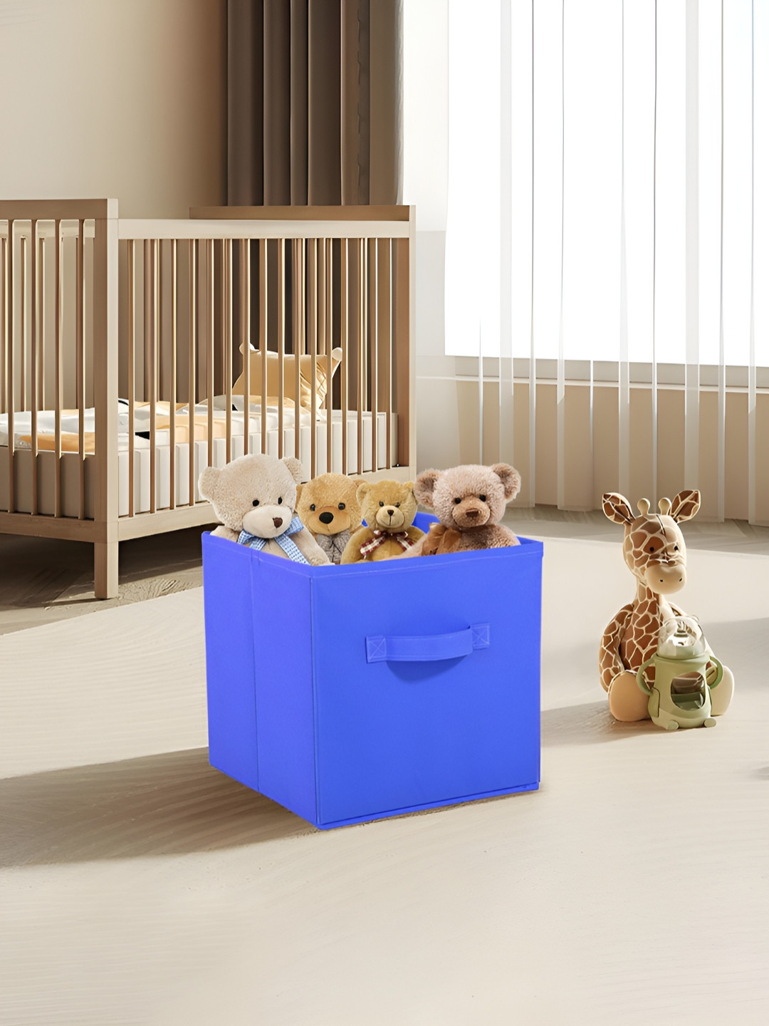 Aura Blue Non-Woven Wardrobe Clothe Organizer Storage Box