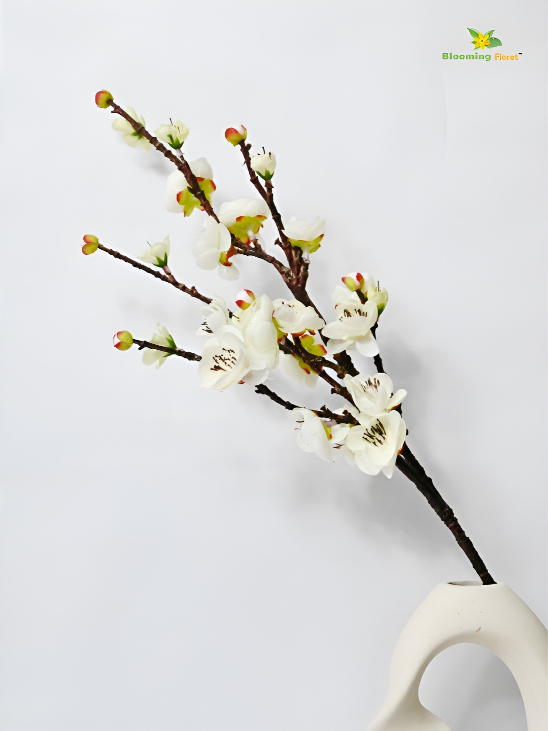 Blooming Floret White Blossom Artificial Flower