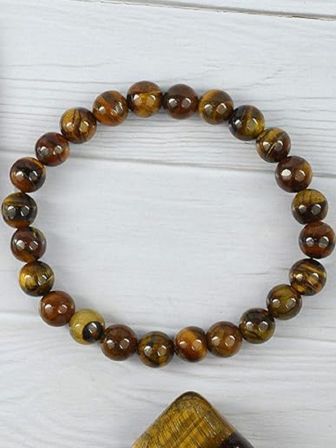 HEALINGGEMS Unisex Pack Of 2 Tiger Eye Bracelet