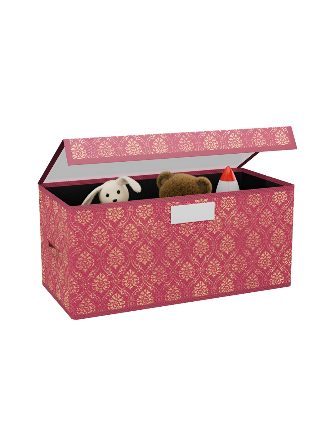 Aura Maroon Non-Woven Storage Box with Transparent Lid Closet Organisers Toy Box