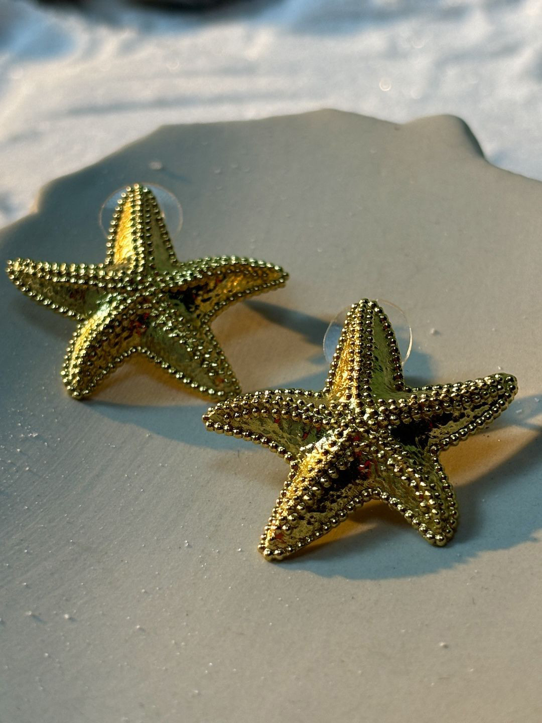 D MAK Gold-Plated Star Fish Star Shaped Studs