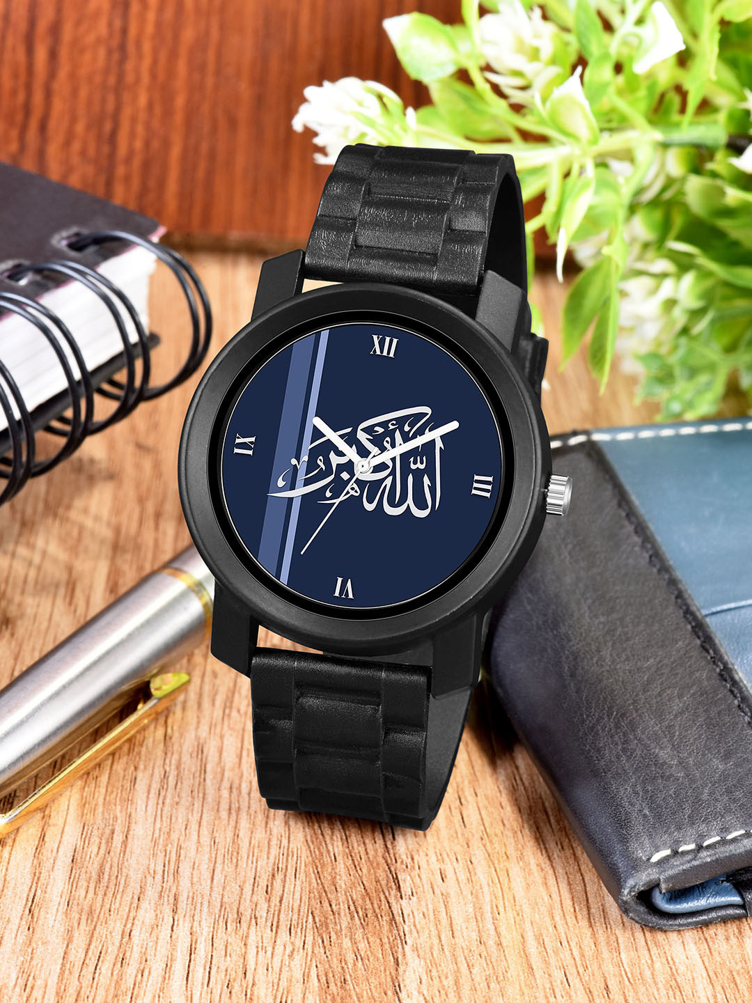 CSAMON Men Printed Dial & Bracelet Straps Analogue Watch PandoBLK Islamic ROM06 CD_SH