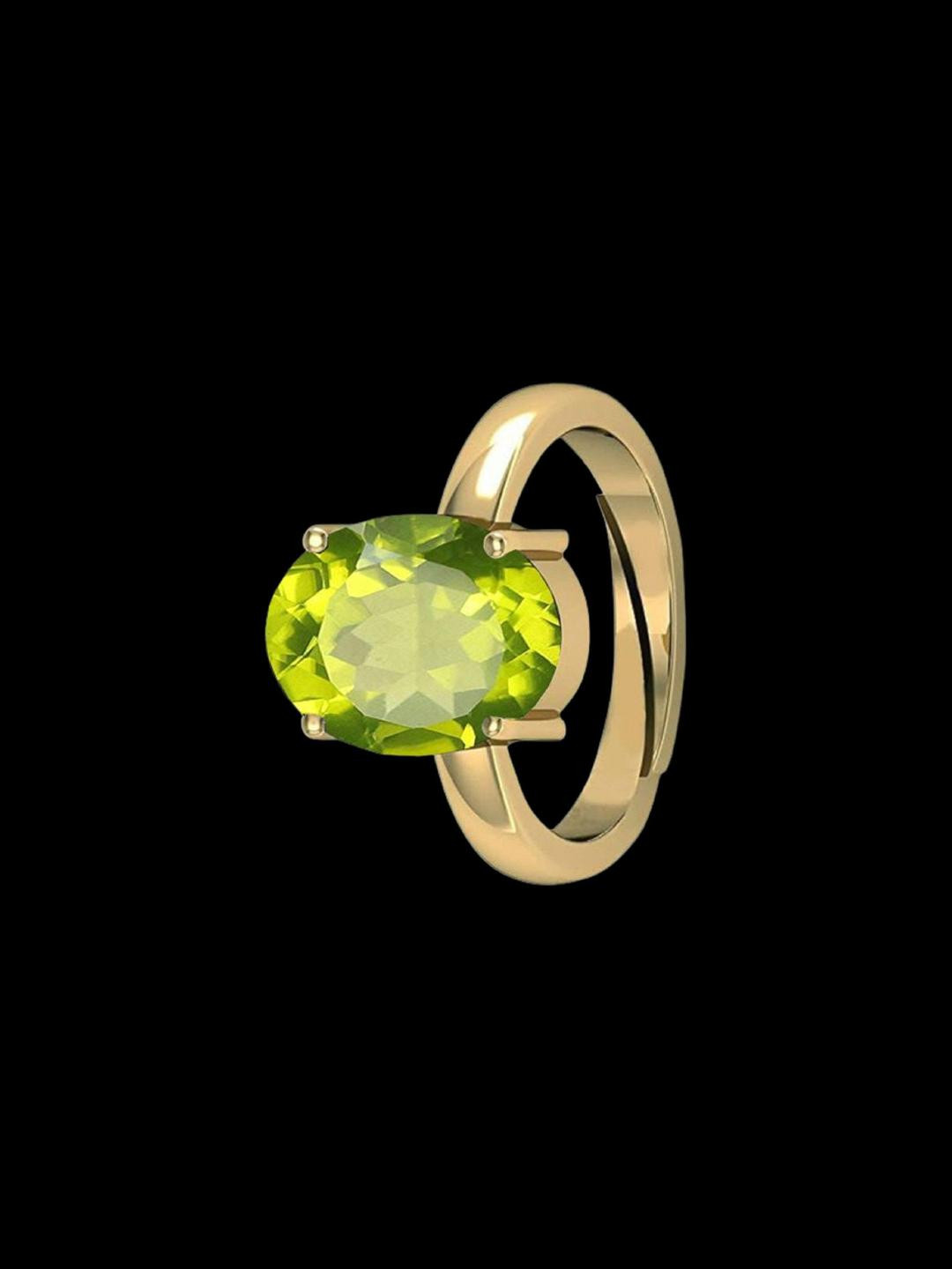 Sidharth Gems Brass Peridot Gold Plated Ring